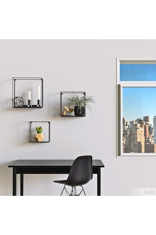 Wessdizayn Metal Duvar Rafı Iskandinav Küp Model 3 ‘Lü Set Wd-231