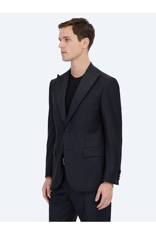 Kip Siyah Düz Modern Fit Prinç Smokin Takım Elbise