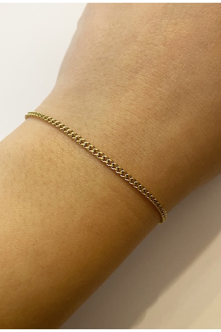 Erkek 2 Mm Zincir Çelik Bileklik Gold