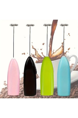 Sunshine011 Pembe Mini Elektrikli Köpük Yapıcı Pil İle Çalışan, Kahve Ve Cappuccino İçin Taşınabilir