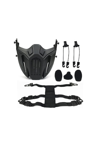 Yunboo Cs Ve Outdoor Faaliyetleri İçin Tpr Malzemeyle Yapılmış Hafif, Dayanıklı Yarı Yüz Korumalı Maskesi Siyah, Tek Boyut Çok Renkli