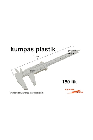 Kumpas 150 Plastik Beyaz Kumpas Ölçü Aleti