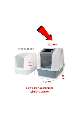 Xxl Kapalı Tuvalet+ Taşıma Sepeti+yatak+tırmalama+paspas+3 Katlı Oyuncak Kedi Başlangıç Seti-xx