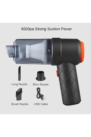 Maoyaya Yt-m2037 6000pa Araba & Ev Akülü Süpürge Siyah