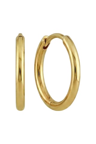 14 Ayar Altın Düz Halka Küpe Xl Sarı