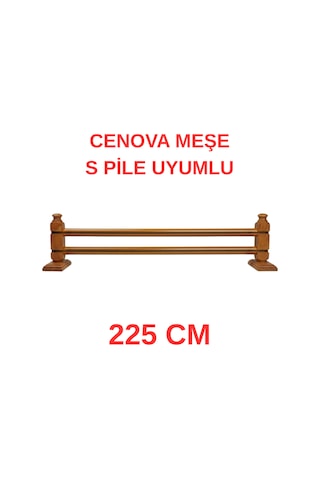 Cenova S Pile Ve Perde Düğmesi Uyumlu Çetray Çift Raylı Modern Ahşap Rustik Meşe 225 Cm Meşe