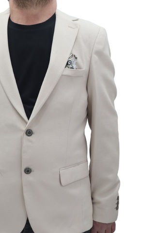 Twenhil Dmctekstil Erkek Ckt-200 Düz Klasik Kesim Normal Kalıp Çift Düğme Blazer Ceket Krem