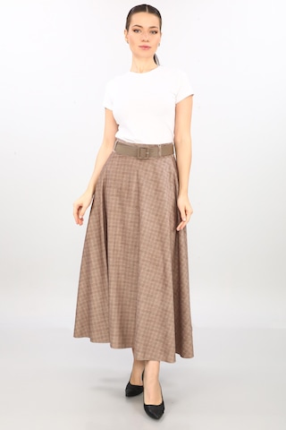 Soralline Kadın Etek Kışlık Fantazi Kumaş 779 Bej