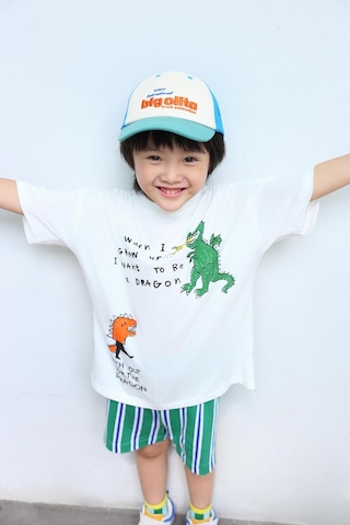 Magu Erkek Çocuk Pamuklu Ejderha Baskılı T-shirt Şort Takım Çok Renkli