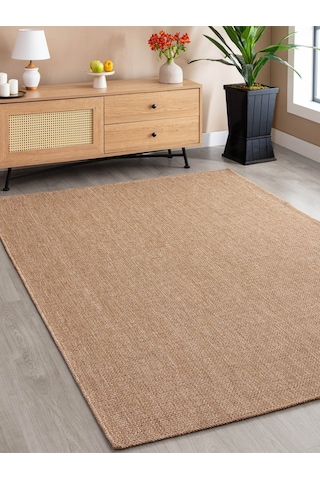 Saraz Halı Srz-0604 Jüt Tabanlı Hasır Dokuma Örme Bohem Antialerjik Halı Kilim Hasır Renk