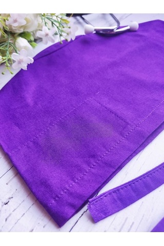 Tesettür Patlıcan Moru Tek Renk Cerrahi Bone Doktor Hemşire Sağlıkçı Bonesi Geniş Kesim