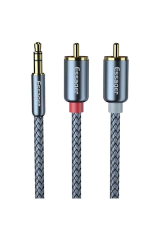 Essager Pro Series 3 Metre 3.5mm Jack To Rca Stereo Ses Sistemi Kablosu, Amfi, Hoparlör, Tv Ses Sistemi Kablosu