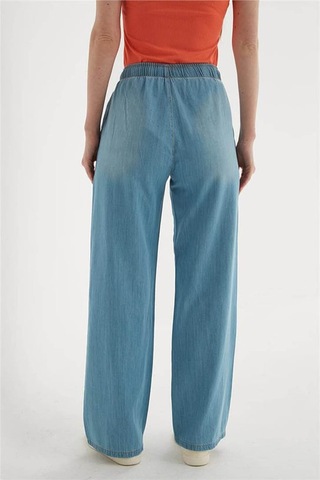 Fashion Friends Lastikli Palazzo Açık Mavi Kadın Pantolon 25y0225k1 Açık Mavi