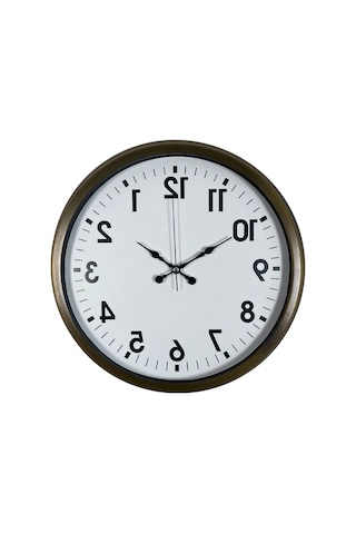 Eskitme Ters Zaman 40 X 40 Cm Metal Duvar Saati Diğer