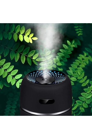 Wezone Usb Araç Nemlendirici Ve Aromaterapi Cihazı, 200 Ml Mini Hava Temizleyici, 7 Renk Led Gece Lambalı, Siyah