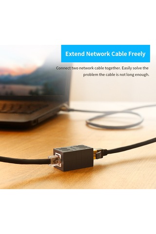 Yaleker Ventıon Rj45 Ağ Kablosu Birleştirici, Cat6 Gigabit Ağ Modülü, Kabloları Uzatmak İçin Çift Yönlü Bağlantı, Gri Vam650