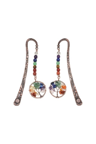 Bronz Metal Yıldız, Ay Ve Güneş Ayracı 7 Çakra Boncuğu İle - Tr