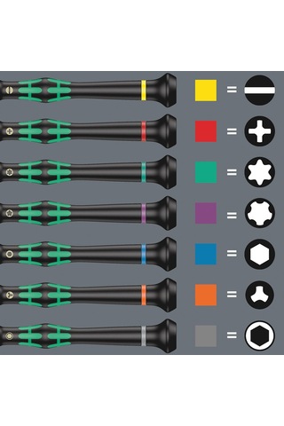 Wera 05118145001 2072 Kraftform Micro Tornavida, Microstix Vidala