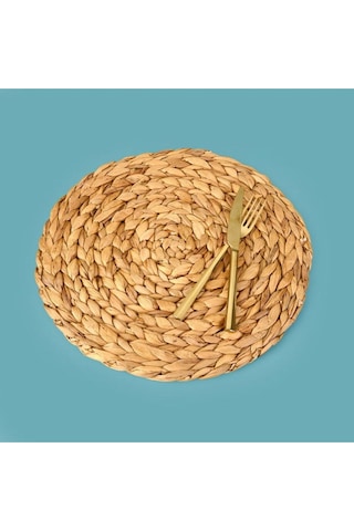 Mien Hasır Amerikan Servis - Kahverengi - 35 Cm Krem