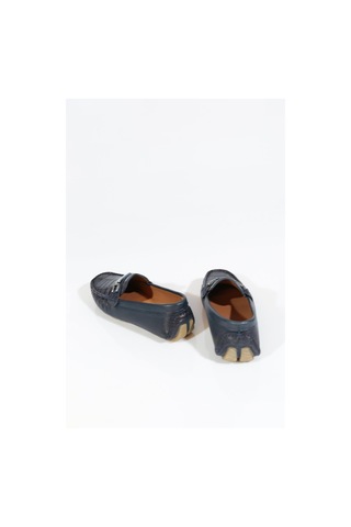 Dgn 1014 Erkek Metal Aksesuarli Comfort Ayakkabi Lacivert Kroko