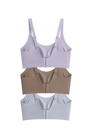 Cottonill Seamless Bra - Solena Lazer Kesim Dikişsiz Balensiz Toparlayıcı Kadın Sütyen 3'lü Paket Çok Renkli
