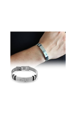 Kişiye Isim Yazılı Uzunluk Ayarlı Silver Renk Çelik Erkek Ha Çok Renkli