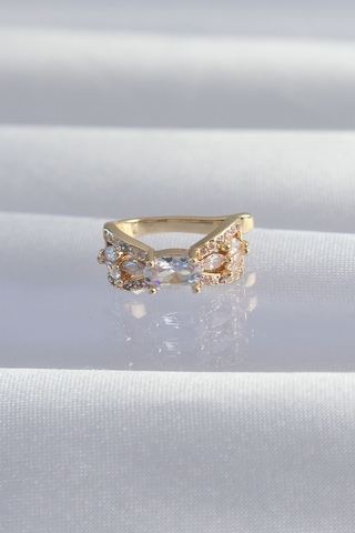 Pirinç Gold Renk Zirkon Taş Kaplama Earcuff Küpe - Ebj240820w26737 Diğer