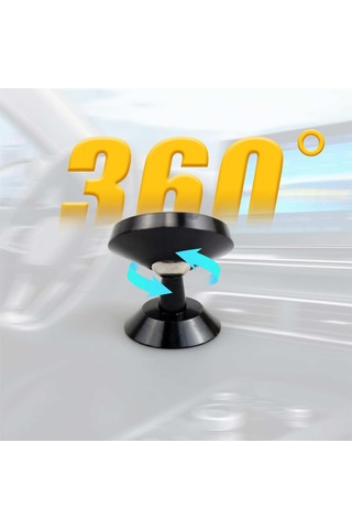 Mufunye Siyah Manyetik Araç Telefon Tutucu - 360 Dönebilen Evrensel Dashbord/ofis Uyumlu, Güçlü Tutucu İle Sağlıklı Sürücü Kolu 1 Adet