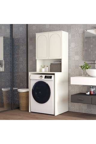 Lyon Çamaşır Makinesi Dolabı V102 - Krem Krem