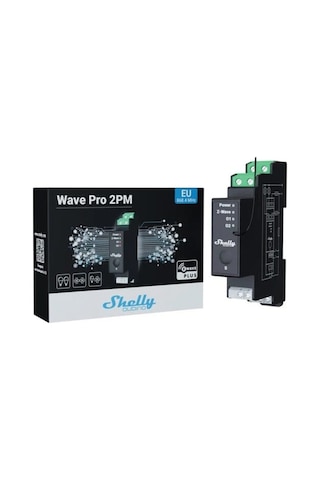 Shelly Wave Pro 2 Z-wave Dın Ray 2 Kanallı Kuru Kontak Akıllı Röle