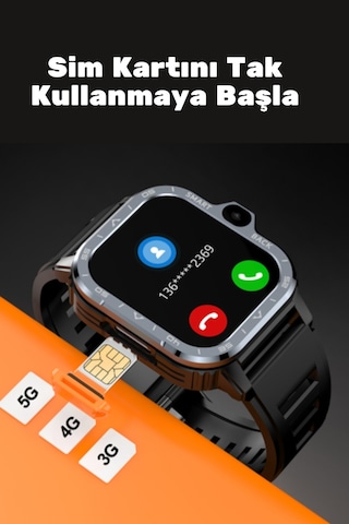Wearfitpro Wrwatch 5g Lite Sim Kartlı Çift Kameralı Btk'lı Yeni Nesil Özelliklere Sahip 16gb 51mm Akıllı Saat
