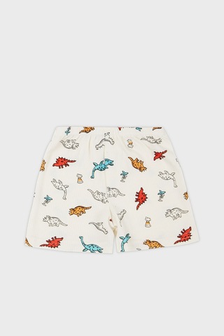 Lela Desenli Streç Pamuklu Bisiklet Yaka Atlet Boxer 2'Li Iç Giyim Erkek Çocuk Takım 6651010 Ekru-Kırmızı