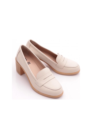 Dgn 25032 Kadin Loafer Ayakkabi Ekru