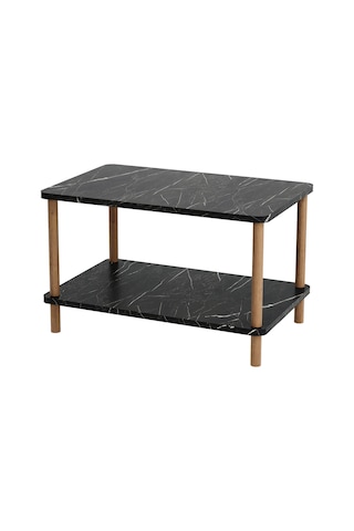 Orta Sehpa Dikdörtgen Ahşap Ayaklı Iki Katlı Gazetelikli