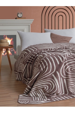 Pamela Çift Kişilik Battaniye 200x220 Cm Sütlü Kahve