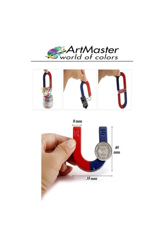 U Şekilli Mıknatıs 10 Adet Deney Malzemesi Kırmızı Mavi Boyalı Mıknatıs Okul Projeleri İçin U Şekilli At Nalı Mıknatıs