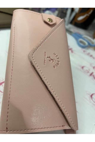 Gk Gamzelirenklerim Luxury Fashıon&accessorıes El Askılı Telefon Ve Para Bölmeli Lux Yumuşak Deri Cüzdan Pudra