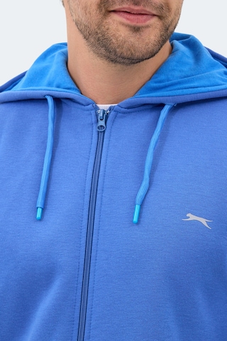 Slazenger Majestıc I Erkek Fermuarlı Kapüşonlu Cepli Indigo Sweatshırt Indigo