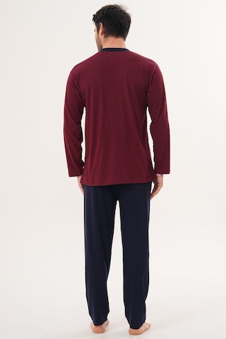 Markalinda 3126 Bordo %100 Pamuk Büyük Beden Erkek Pijama Takımı Bordo