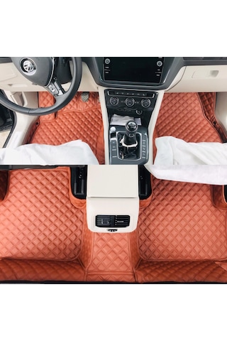 Araca Özel 7D Havuzl Deri Paspas Vokswagen Passat B8.5 2019-2021 2021-Siyaha Siyah Dikişli