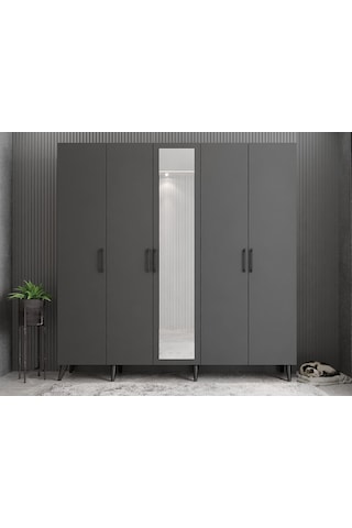 Açelya Portmanto Vestiyer Füme - Montaj Dahil 225cm M12