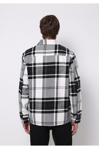 Colins Comfort Fit Shirt Neck Ekoseli Erkek Siyah Shacket Cl1076730 Q1.v1 Blk Siyah