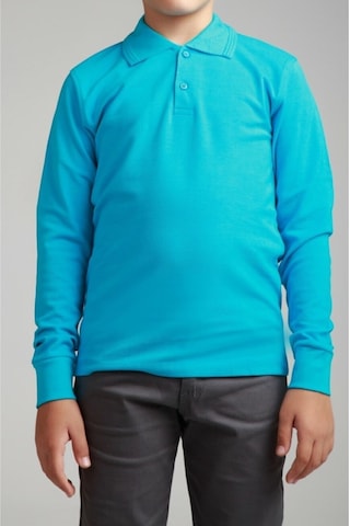 Nacar Store Kız & Erkek Çocuk Uzunkol Polo Yaka Okul T-shırt Turkuaz