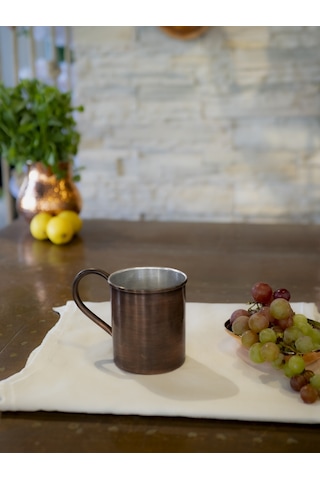 Bakır Kupa Düz Model Oksit Renk 400 ML