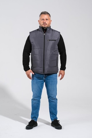 Derin Mavi Çok Cepli Günlük - İş Yeleği Xl-10xl Arası Bedenler Gri