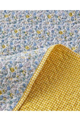 Azure Bloom Çok Amaçlı Tek Kişilik Yatak Örtüsü Takımı 160x220 Cm Sarı Sarı