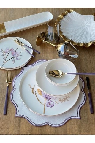 Yemek Takımı Modern Violet 24 Parça 6 Kişilik Renkli