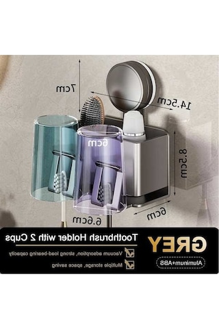 Maoyaya Vantuz Diş Fırçası Tutucu Sıkacağı Ile Deliksiz Banyo Rafı, Çok Renkli Pratik Tasarım Çok Renkli