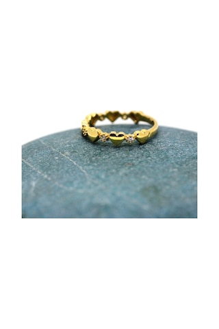 Kalp Sadakat Yemini (Pırlanta)Taşlı 14 Ayar Altın Sıralı Alyans Y