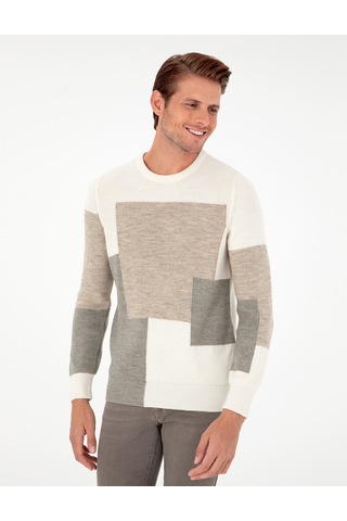 Pierre Cardin Erkek Ekru Kazak /triko 50296454-vr019 Ekru